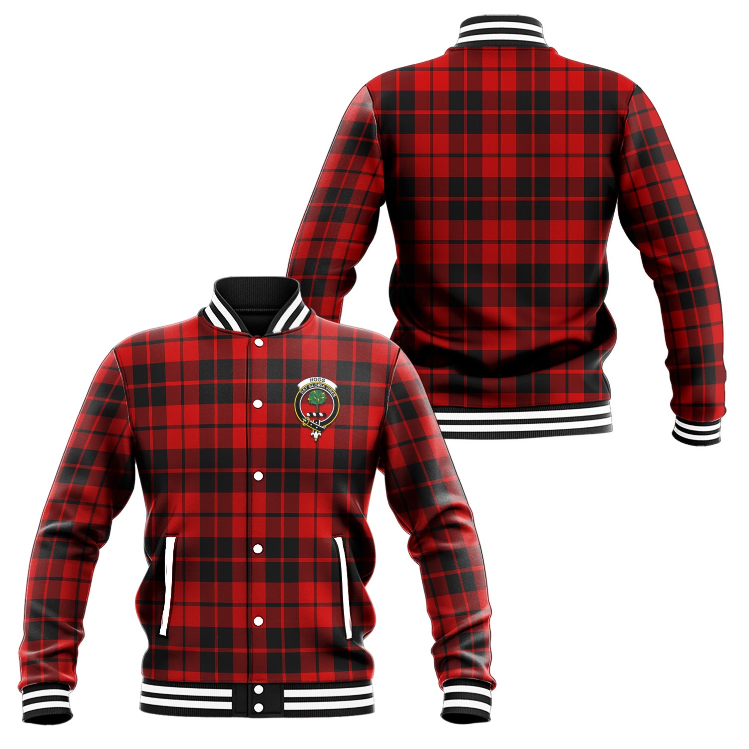 Hogg Tartan Baseball Jacket with Family Crest Unisex - Tartan Vibes Clothing