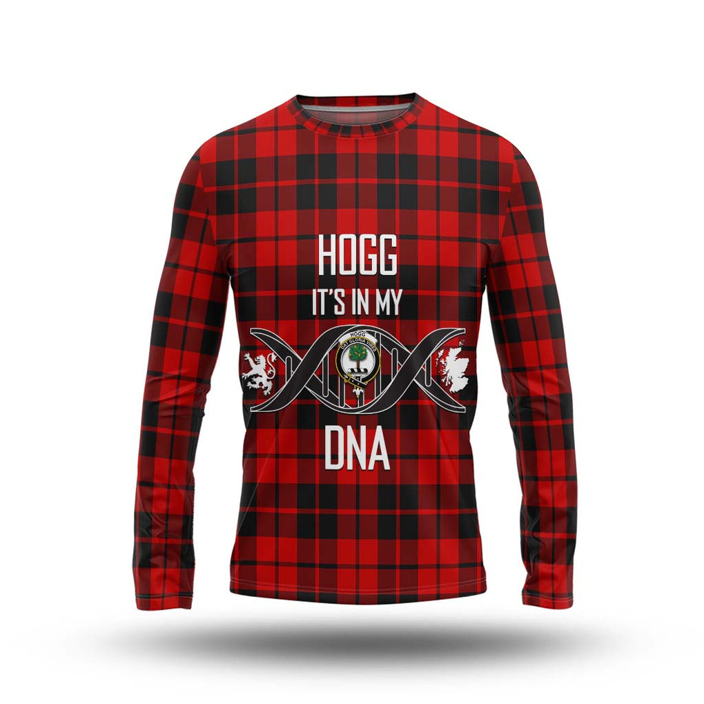 Hogg Tartan Long Sleeve T-Shirt with Family Crest DNA In Me Style Unisex - Tartanvibesclothing Shop