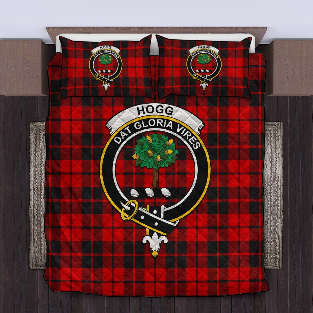 Hogg Tartan Quilt Bed Set with Family Crest Twin - Tartan Vibes Clothing