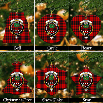 Hogg Tartan Christmas Ceramic Ornaments with Family Crest