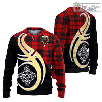 Hogg Tartan Knitted Sweater with Family Crest and Celtic Symbol Style Unisex - Tartan Vibes Clothing