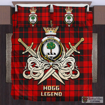 Hogg Tartan Bedding Set with Clan Crest and the Golden Sword of Courageous Legacy