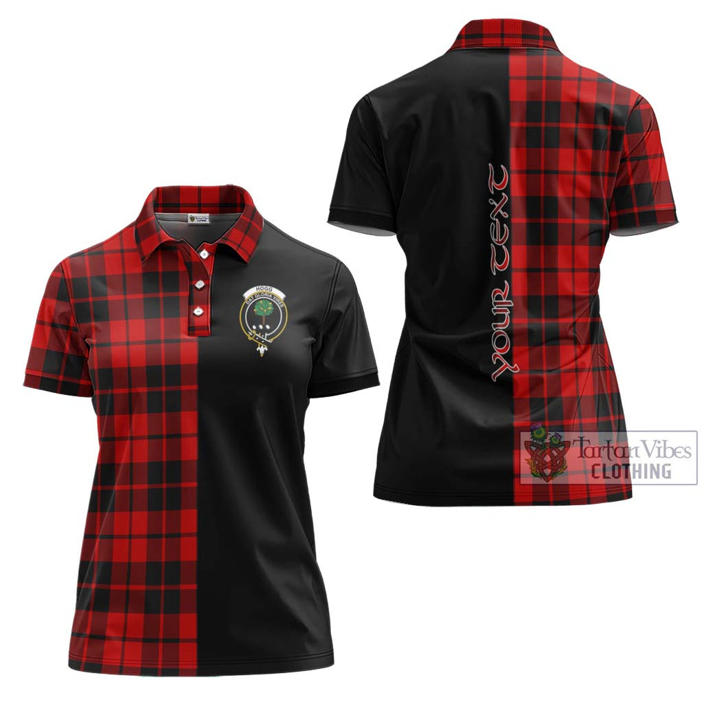 Hogg Tartan Women's Polo Shirt with Family Crest and Half Of Me Style Women - Tartanvibesclothing Shop