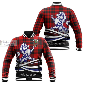 Hogg Tartan Baseball Jacket with Alba Gu Brath Regal Lion Emblem Unisex - Tartanvibesclothing Shop