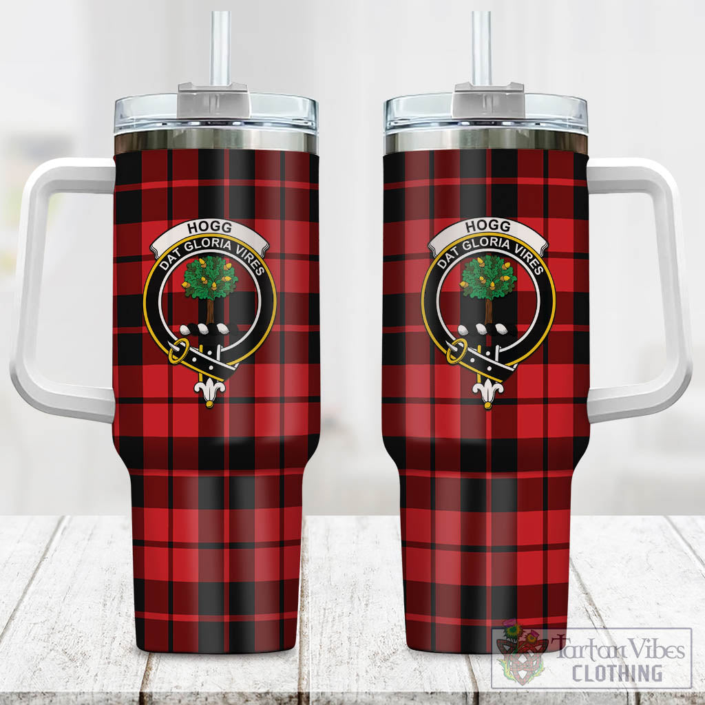 Tartan Vibes Clothing Hogg Tartan and Family Crest Tumbler with Handle