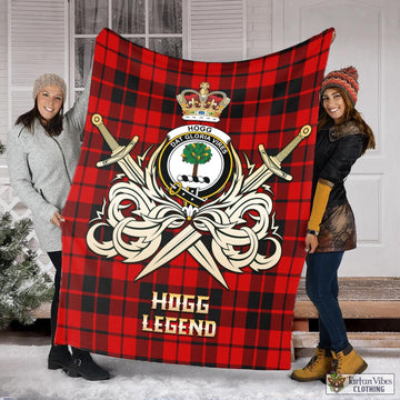 Hogg Tartan Blanket with Clan Crest and the Golden Sword of Courageous Legacy