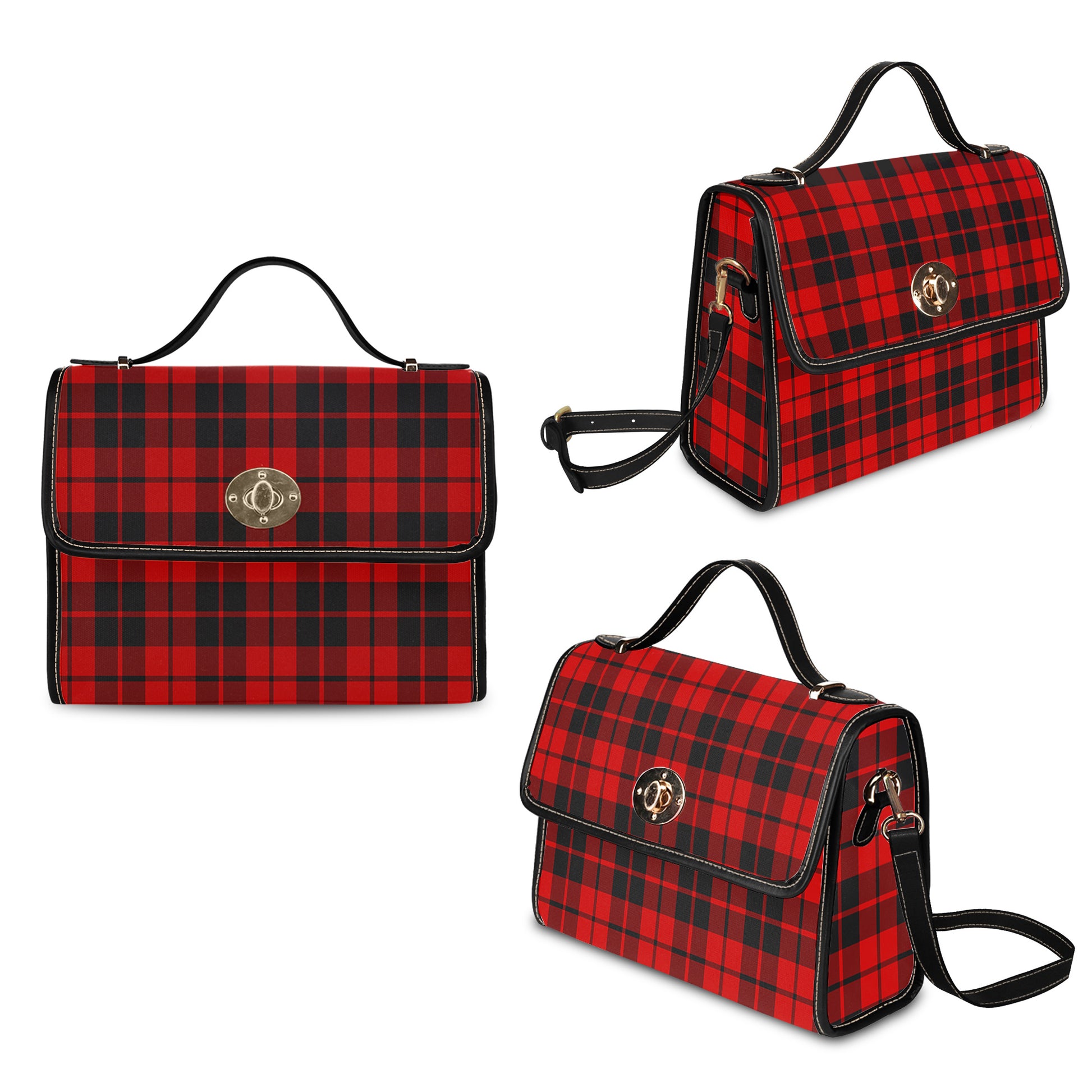 hogg-tartan-leather-strap-waterproof-canvas-bag