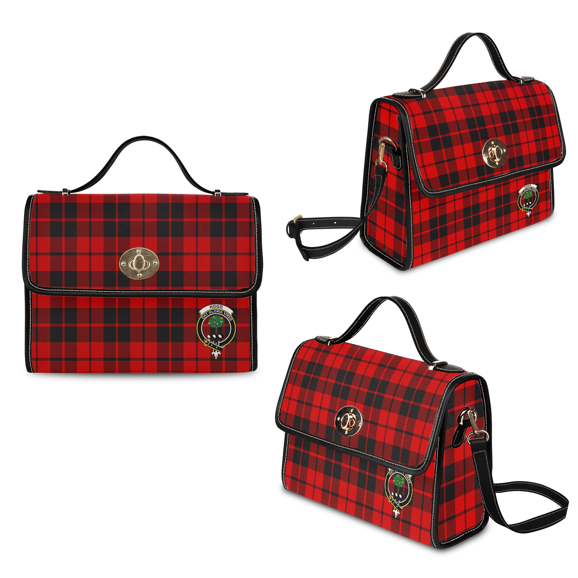 Hogg Tartan Waterproof Canvas Bag with Family Crest - Tartan Vibes Clothing