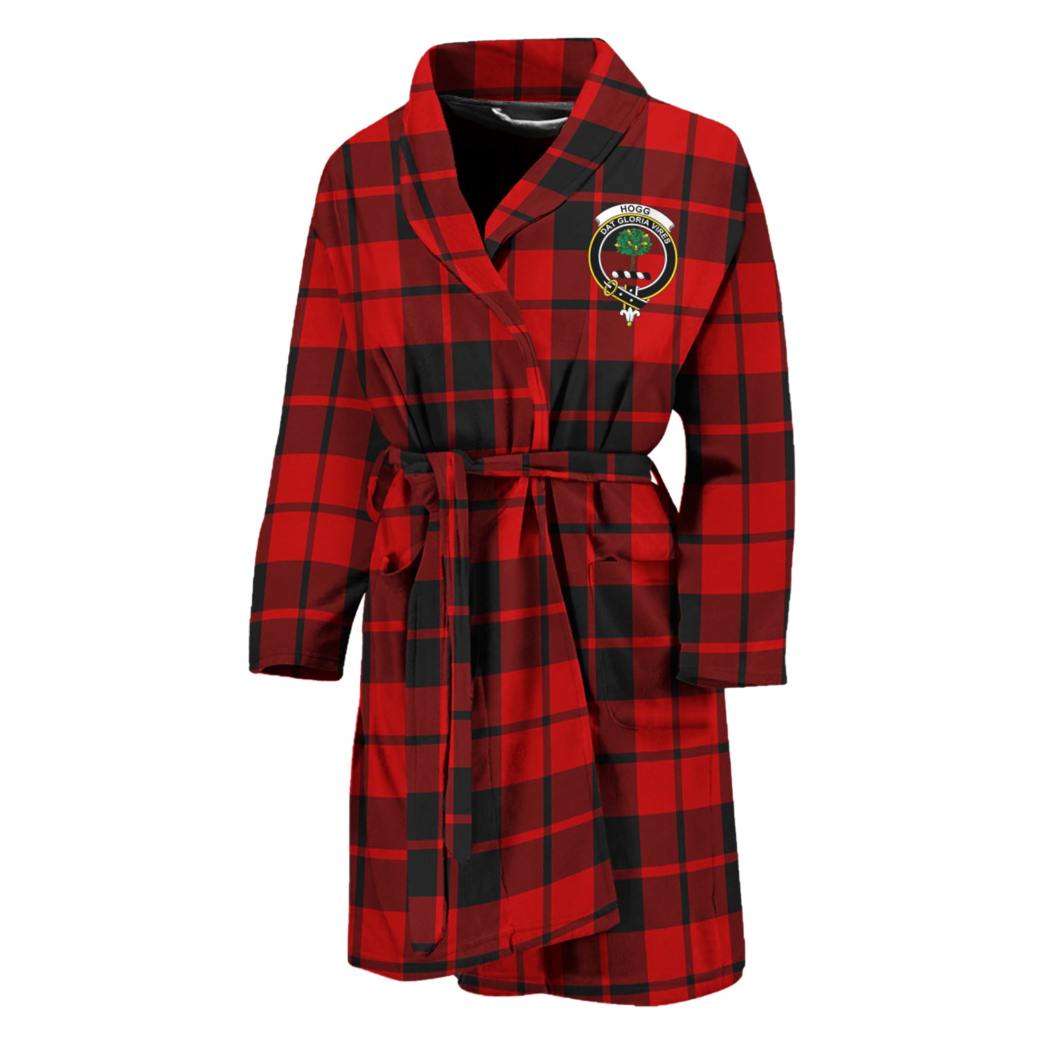 Hogg Tartan Bathrobe with Family Crest Unisex M - Tartan Vibes Clothing
