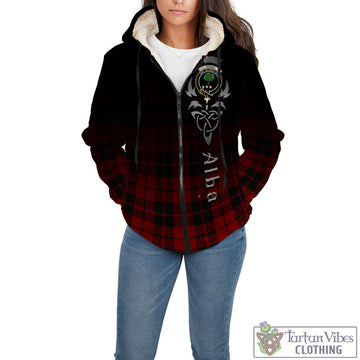 Hogg Tartan Sherpa Hoodie Featuring Alba Gu Brath Family Crest Celtic Inspired