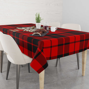 Hogg Tartan Tablecloth with Clan Crest and the Golden Sword of Courageous Legacy