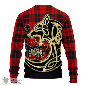 Hogg Tartan Knitted Sweater with Family Crest Celtic Wolf Style - Tartan Vibes Clothing