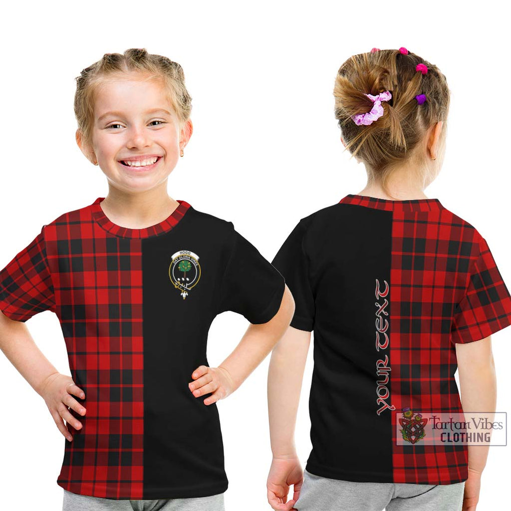 Hogg Tartan Kid T-Shirt with Family Crest and Half Of Me Style - Tartanvibesclothing Shop