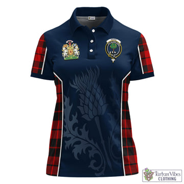 Hogg Tartan Women's Polo Shirt with Family Crest and Scottish Thistle Vibes Sport Style