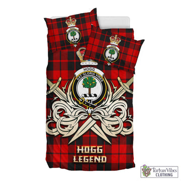 Hogg Tartan Bedding Set with Clan Crest and the Golden Sword of Courageous Legacy