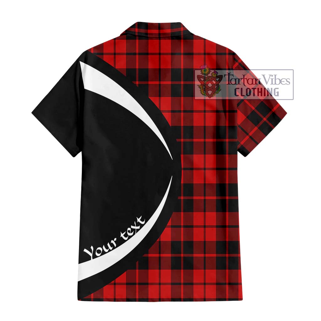 Hogg Tartan Short Sleeve Button Up with Family Crest Circle Style - Tartan Vibes Clothing