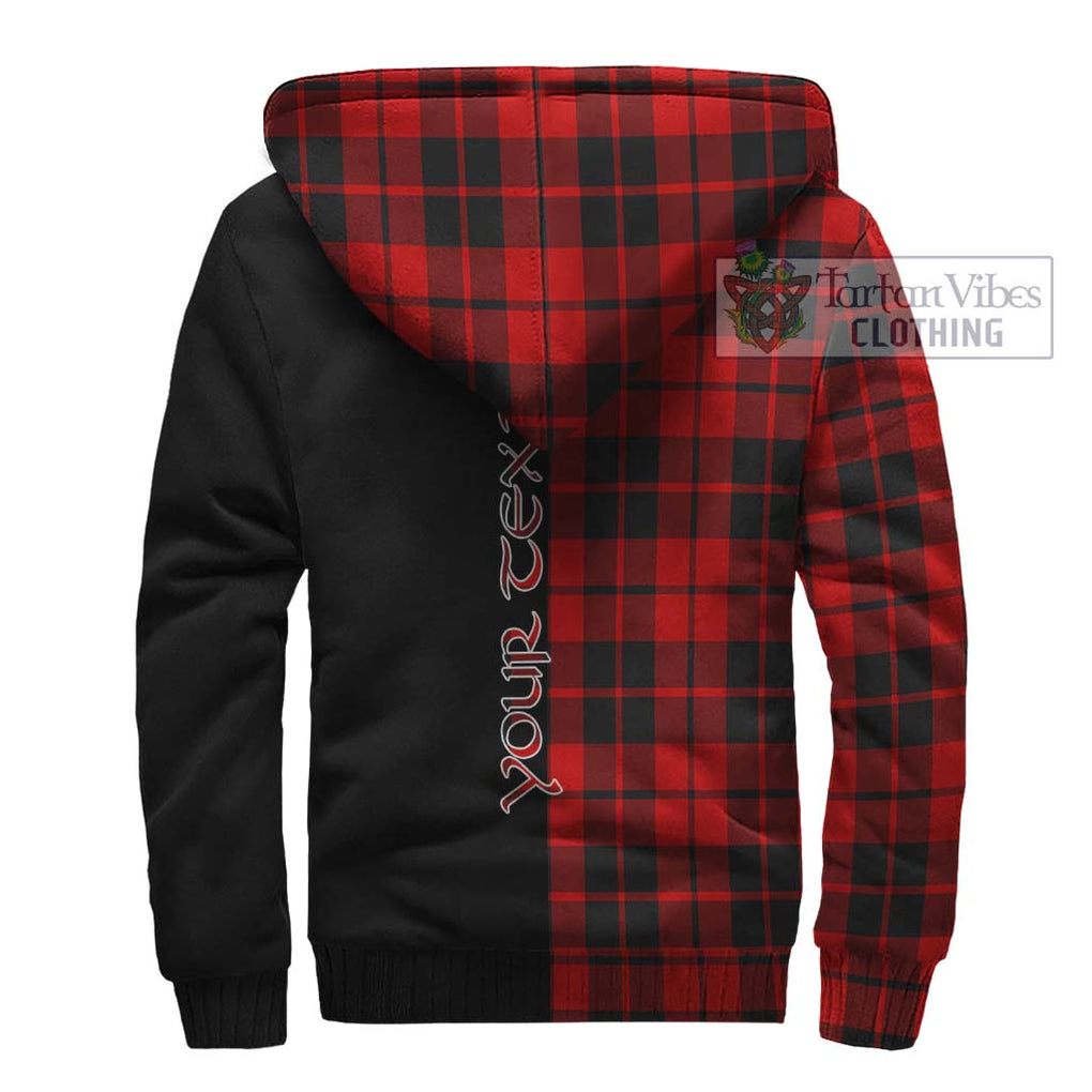 Hogg Tartan Sherpa Hoodie with Family Crest and Half Of Me Style - Tartanvibesclothing Shop
