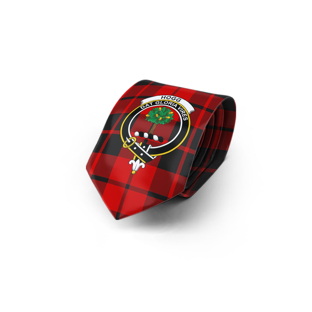 Hogg Tartan Classic Necktie with Family Crest - Tartan Vibes Clothing