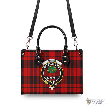 Hogg Tartan Luxury Leather Handbags with Family Crest - Tartan Vibes Clothing