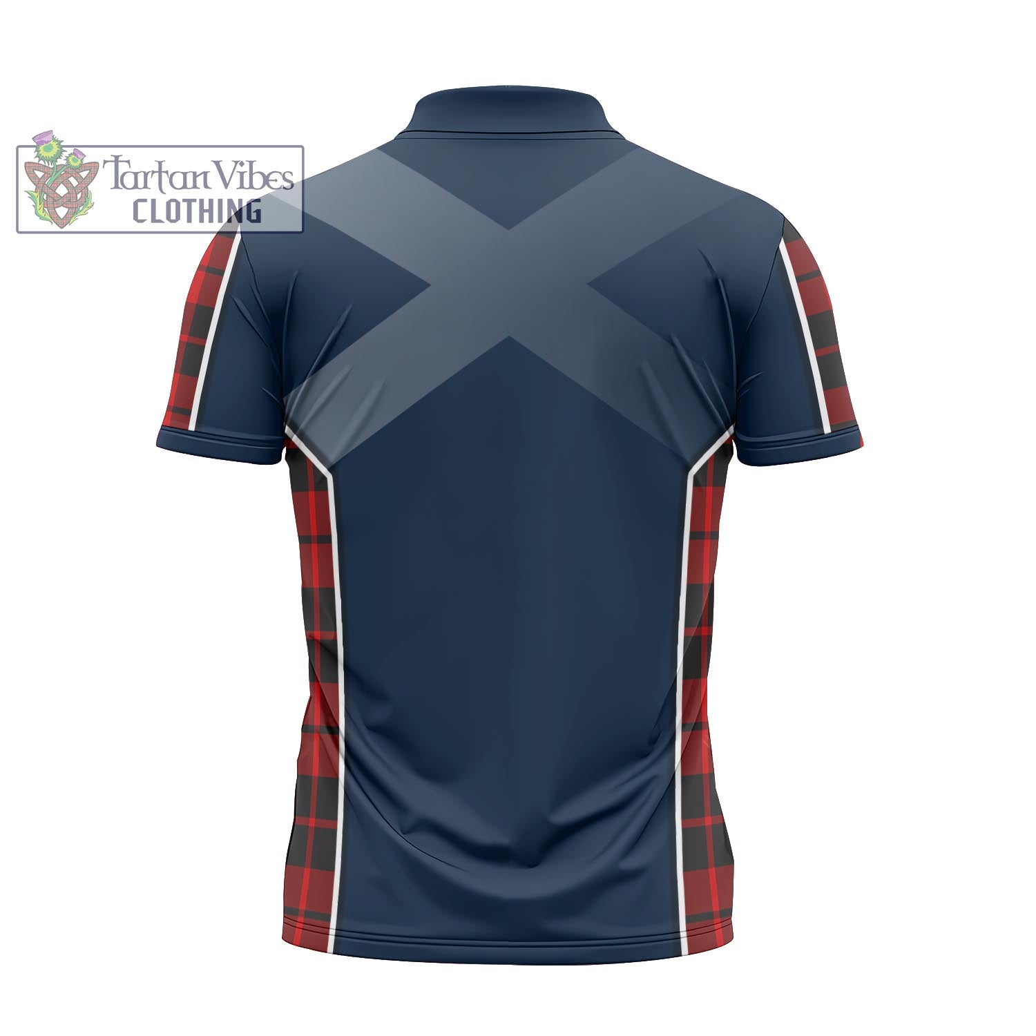 Tartan Vibes Clothing Hogg Tartan Zipper Polo Shirt with Family Crest and Scottish Thistle Vibes Sport Style