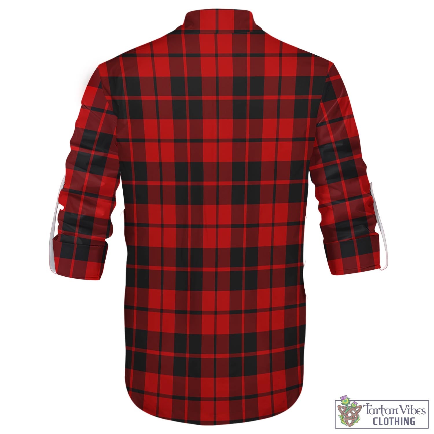 Tartan Vibes Clothing Hogg Tartan Men's Scottish Traditional Jacobite Ghillie Kilt Shirt with Family Crest