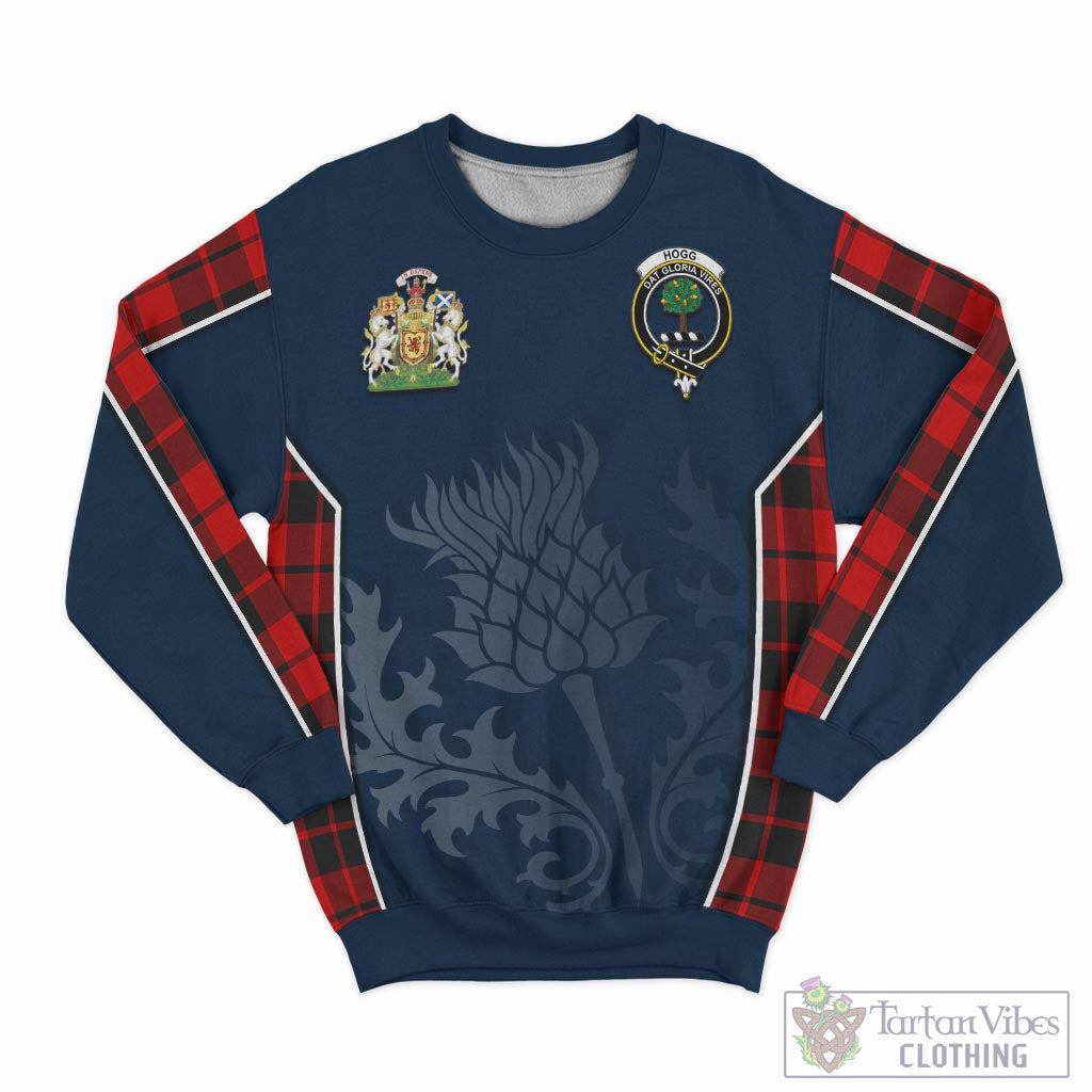 Tartan Vibes Clothing Hogg Tartan Sweatshirt with Family Crest and Scottish Thistle Vibes Sport Style
