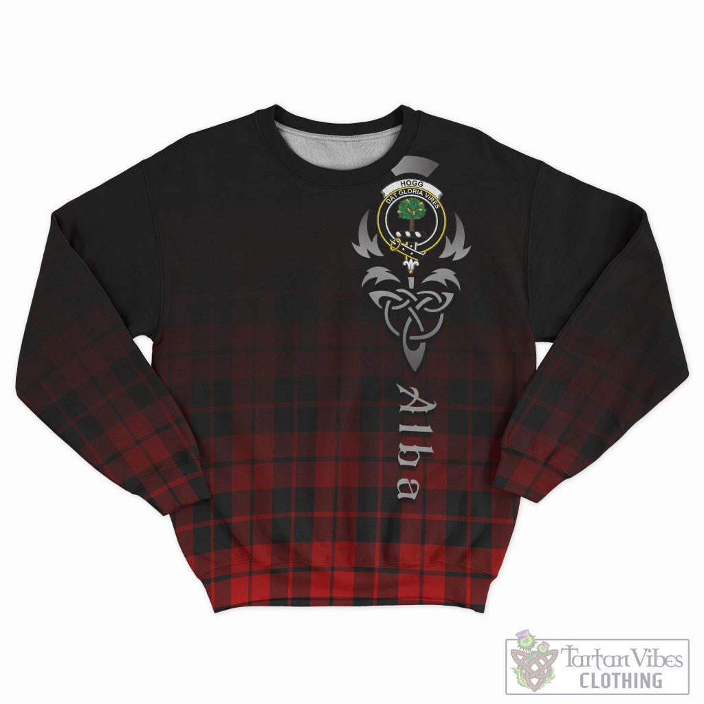 Tartan Vibes Clothing Hogg Tartan Sweatshirt Featuring Alba Gu Brath Family Crest Celtic Inspired