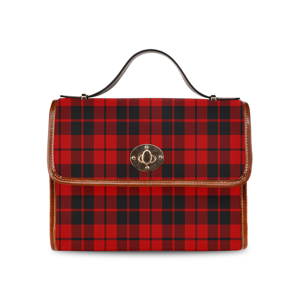 hogg-tartan-leather-strap-waterproof-canvas-bag