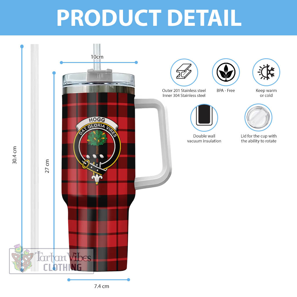 Tartan Vibes Clothing Hogg Tartan and Family Crest Tumbler with Handle