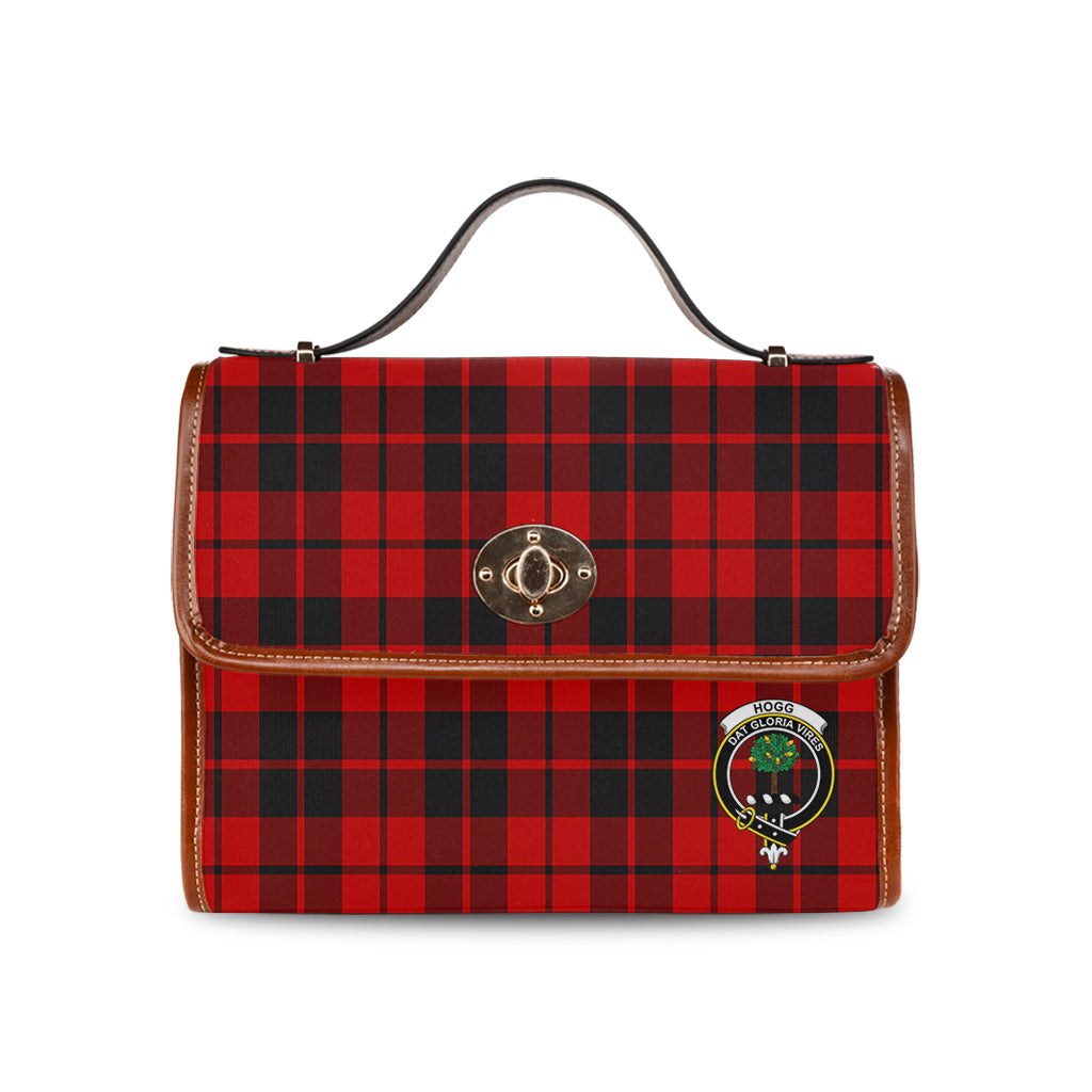 Hogg Tartan Waterproof Canvas Bag with Family Crest - Tartan Vibes Clothing