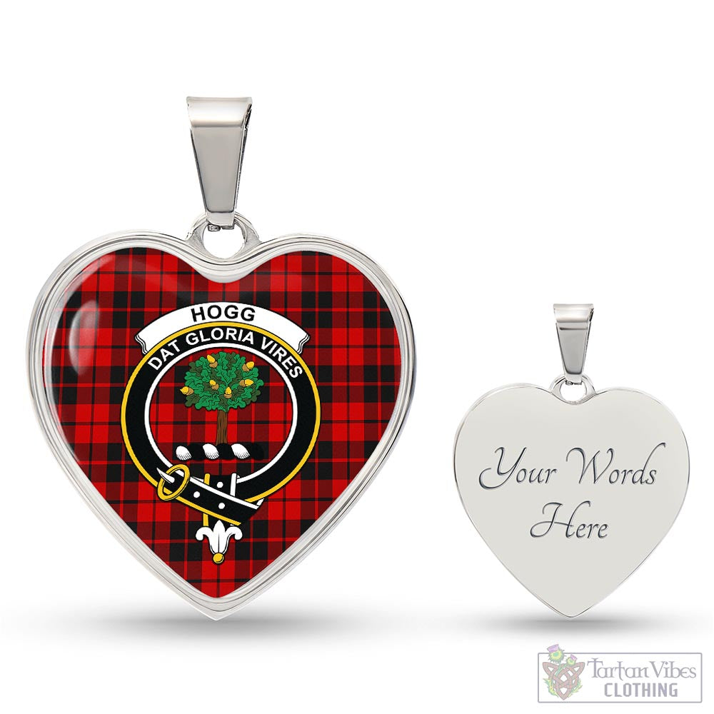 Tartan Vibes Clothing Hogg Tartan Heart Necklace with Family Crest