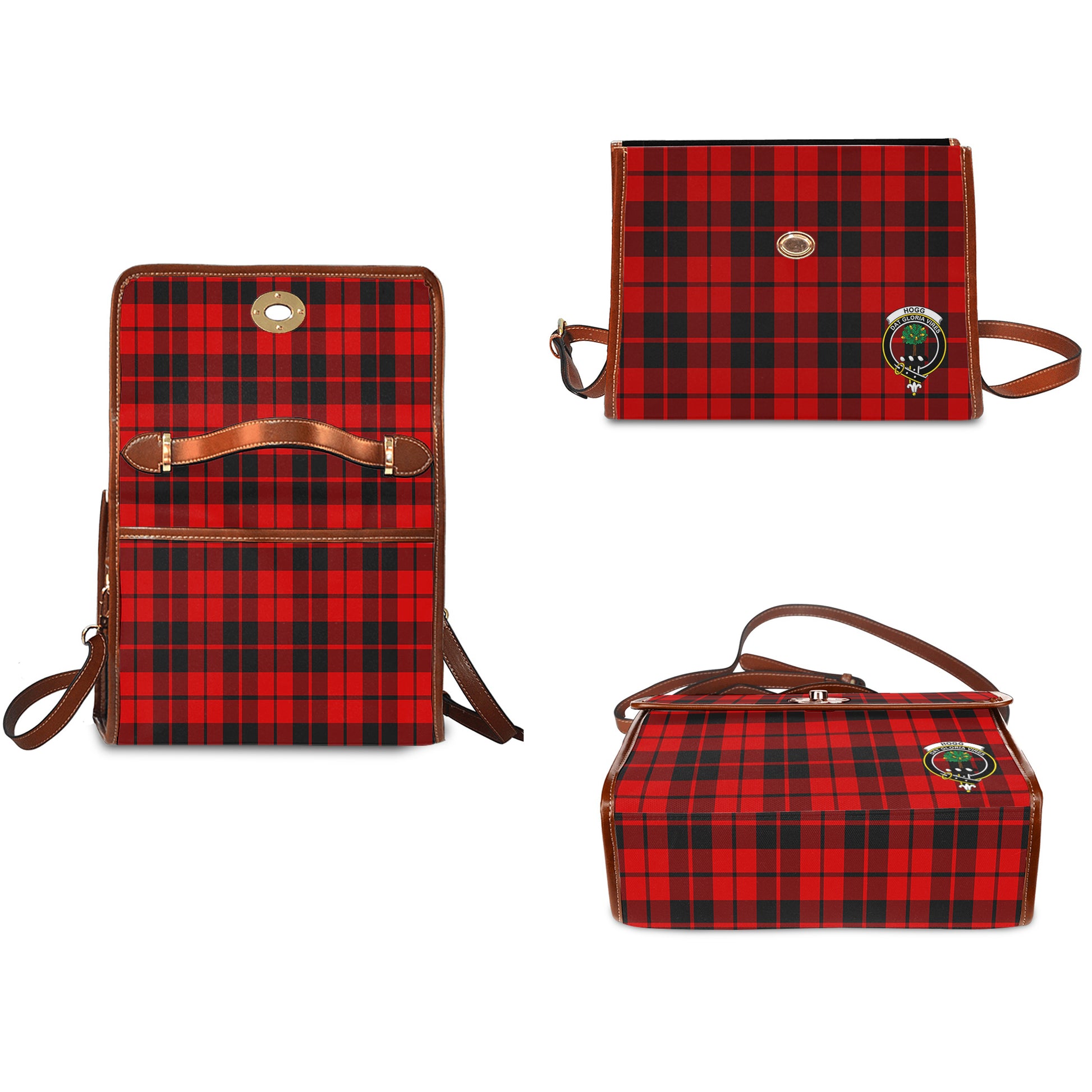 Hogg Tartan Waterproof Canvas Bag with Family Crest - Tartan Vibes Clothing