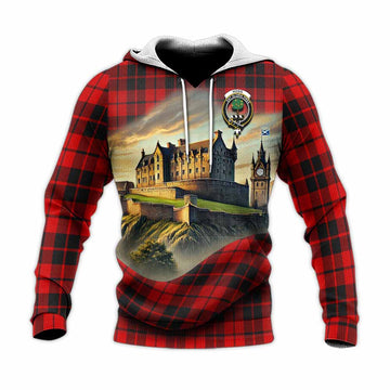 Tartan Vibes Clothing Hogg (Hog) Tartan Family Crest Knitted Hoodie with Scottish Ancient Castle Style