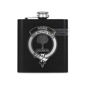 Tartan Vibes Clothing Hogg (Hog) Crest Hip Flask Set 7oz Black Stainless Steel with A Gift Box