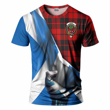 Tartan Vibes Clothing Hogg (Hog) Tartan T-Shirt with Family Crest Scotland Patriotic Style