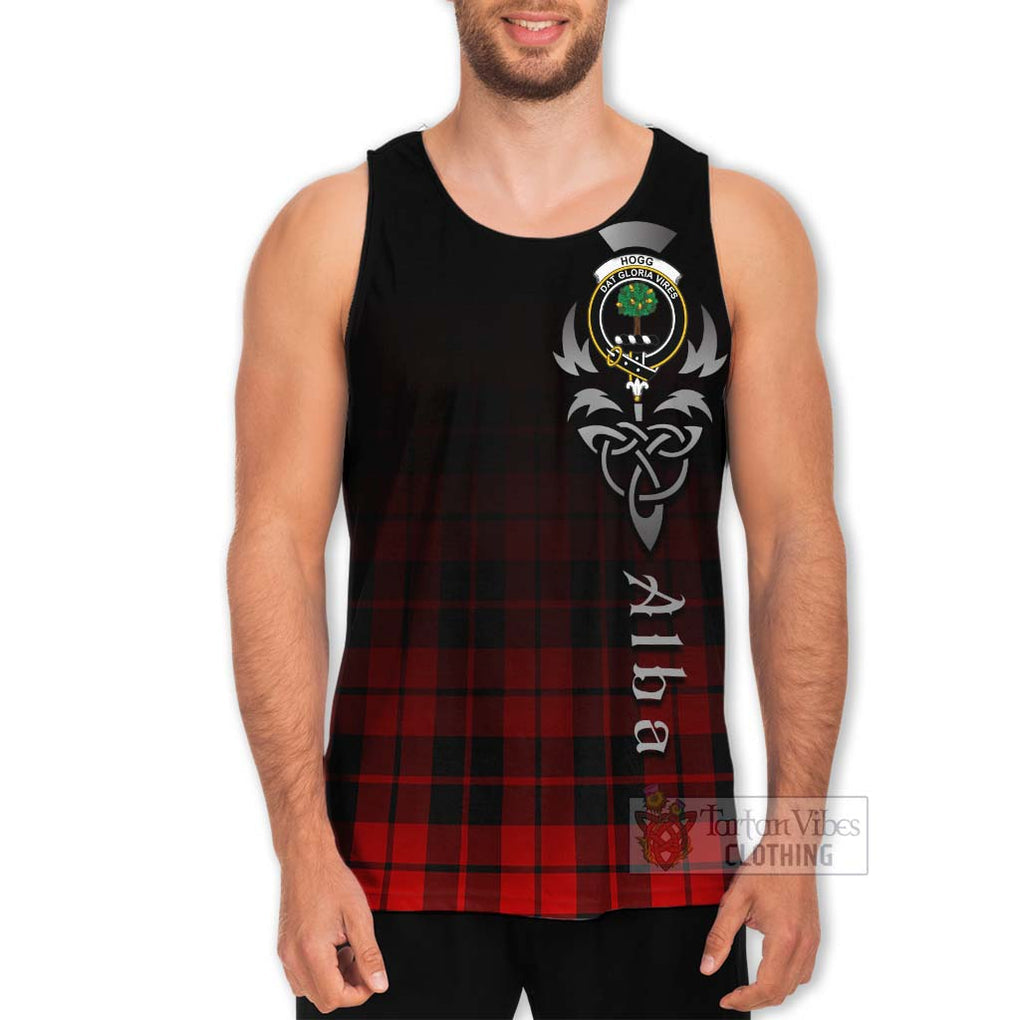 Tartan Vibes Clothing Hogg (Hog) Tartan Men's Tank Top Featuring Alba Gu Brath Family Crest Celtic Inspired