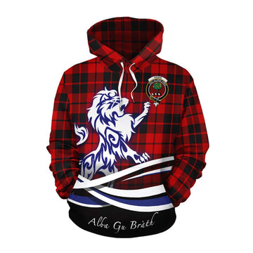Tartan Vibes Clothing Hogg (Hog) Tartan Cotton Hoodie with Alba Gu Brath Regal Lion Emblem