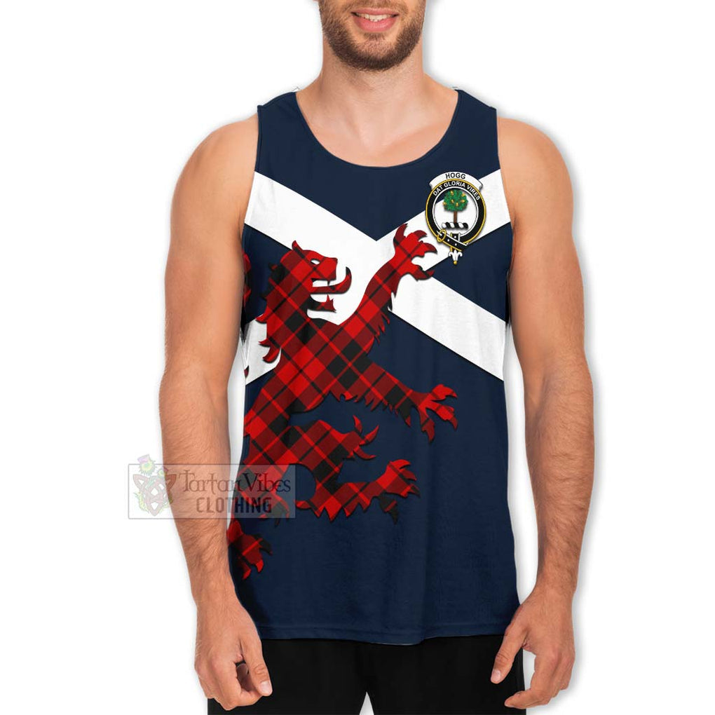 Tartan Vibes Clothing Hogg (Hog) Tartan Lion Rampant Men's Tank Top – Proudly Display Your Heritage with Alba Gu Brath and Clan Name