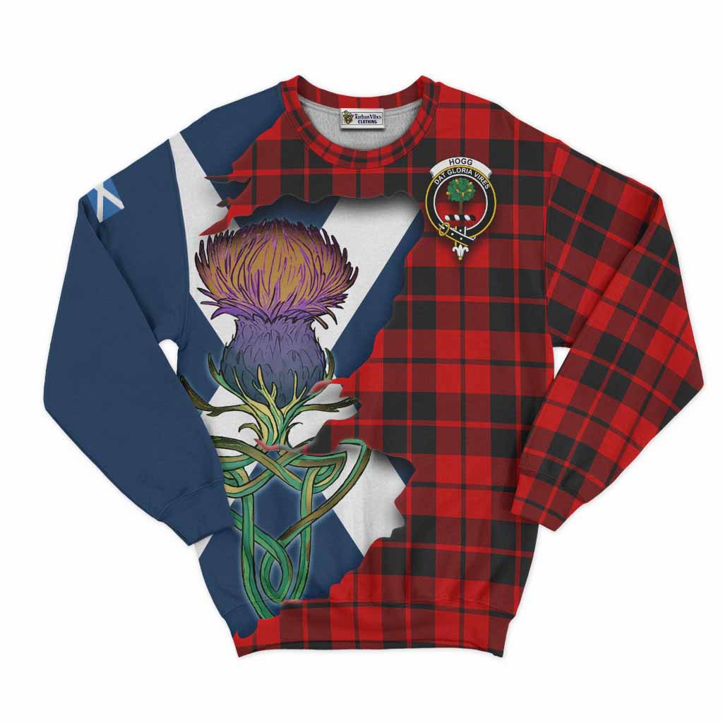 Tartan Vibes Clothing Hogg (Hog) Tartan Family Crest Sweatshirt Scottish Thistle Celtic Inspired