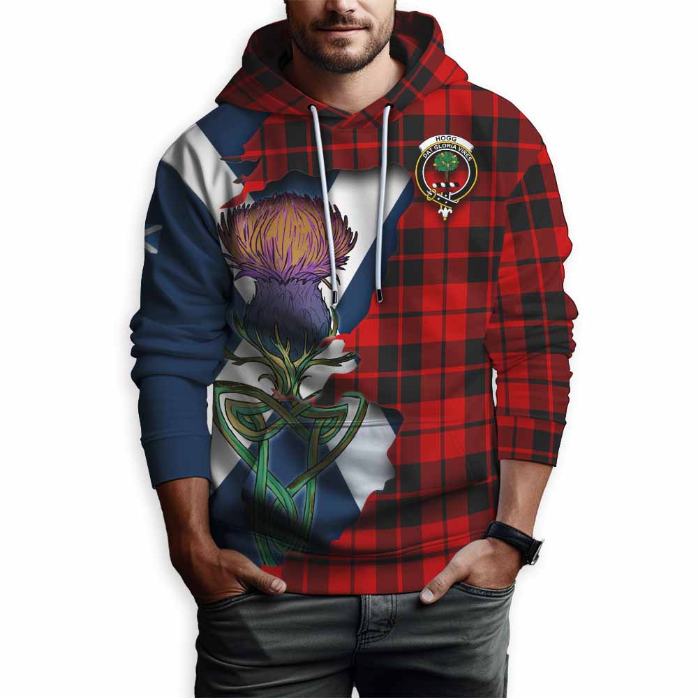 Tartan Vibes Clothing Hogg (Hog) Tartan Family Crest Hoodie Scottish Thistle Celtic Inspired