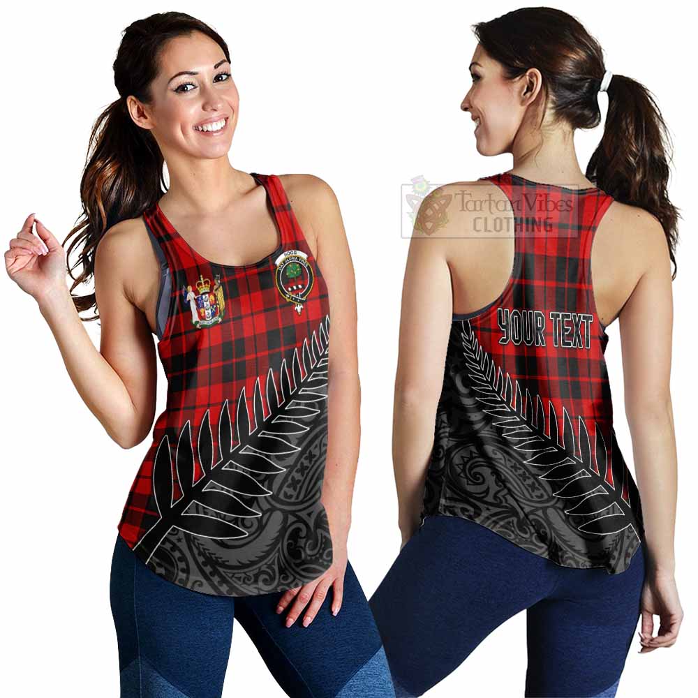 Tartan Vibes Clothing Hogg (Hog) Crest Tartan Women's Racerback Tanks with New Zealand Silver Fern Half Style