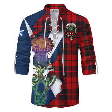 Hogg (Hog) Tartan Family Crest Ghillie Kilt Shirt Scottish Thistle Celtic Inspired