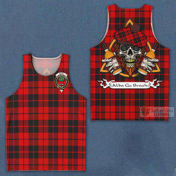 Tartan Vibes Clothing Hogg (Hog) Tartan Men's Tank Top with Family Crest and Bearded Skull Holding Bottles of Whiskey