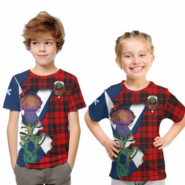 Tartan Vibes Clothing Hogg (Hog) Tartan Family Crest Kid T-Shirt Scottish Thistle Celtic Inspired