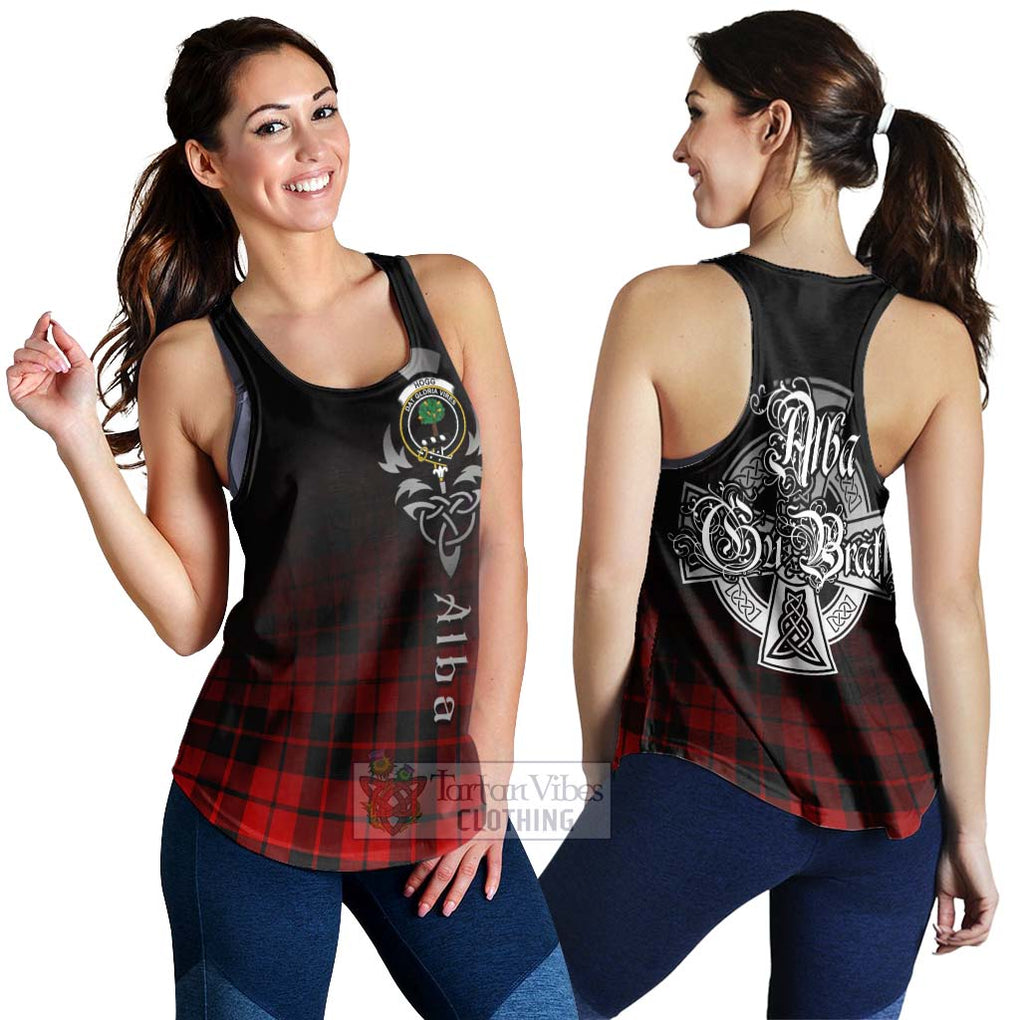 Tartan Vibes Clothing Hogg (Hog) Tartan Women's Racerback Tanks Featuring Alba Gu Brath Family Crest Celtic Inspired