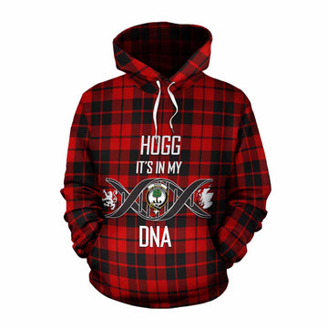 Tartan Vibes Clothing Hogg (Hog) Tartan Cotton Hoodie with Family Crest DNA In Me Style