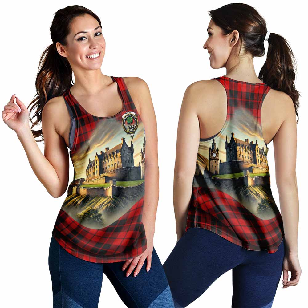 Tartan Vibes Clothing Hogg (Hog) Tartan Family Crest Women's Racerback Tanks with Scottish Ancient Castle Style