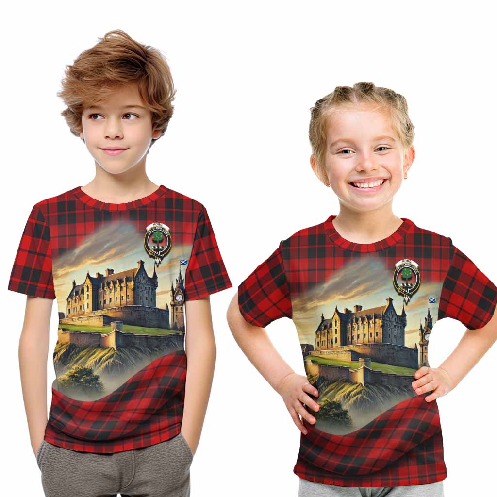 Tartan Vibes Clothing Hogg (Hog) Tartan Family Crest Kid T-Shirt with Scottish Ancient Castle Style