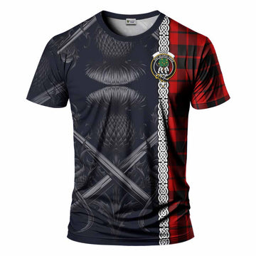 Tartan Vibes Clothing Hogg (Hog) Tartan T-Shirt with Family Crest Cross Sword Thistle Celtic Vibes