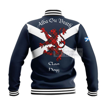 Tartan Vibes Clothing Hogg (Hog) Tartan Lion Rampant Baseball Jacket – Proudly Display Your Heritage with Alba Gu Brath and Clan Name